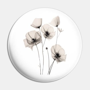 Minimalist Floral Line Art Print Pin