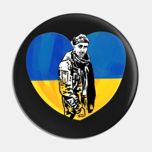 Peace for Ukraine - Ukrainian soldier hero. Glory to Ukraine Pin