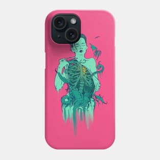 horro lady with deep inside world Phone Case