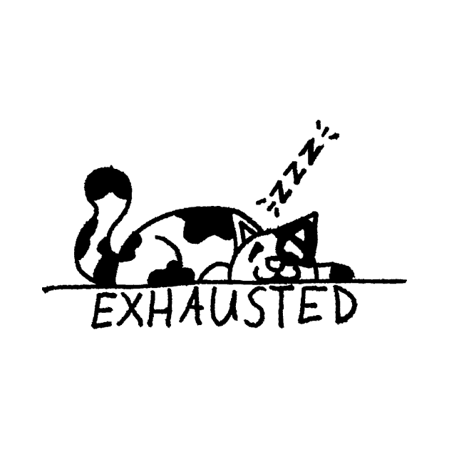 exhausted cat drawing cute sleeping by MacSquiddles