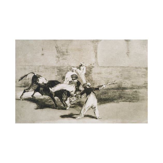 A Moor Caught by the Bull... from La Tauromaquia by Francisco Goya by Classic Art Stall