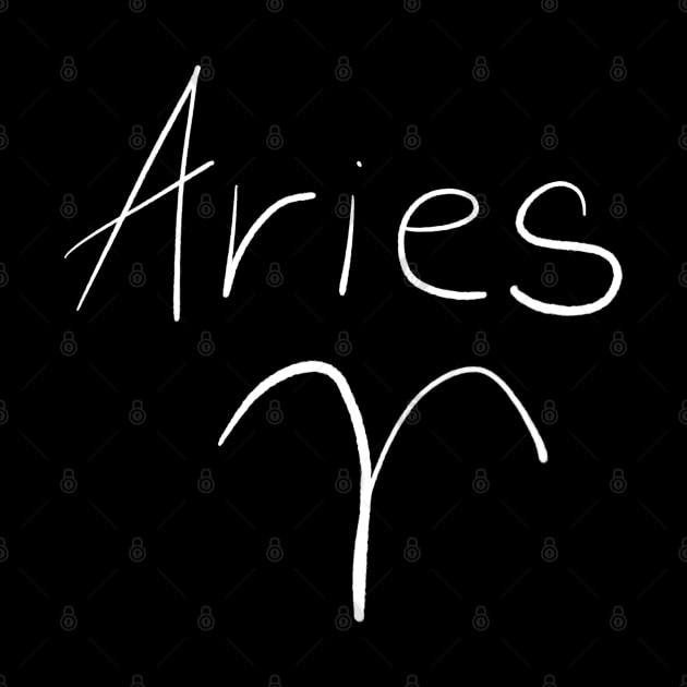 Aries handwritten astrology symbol by Pragonette