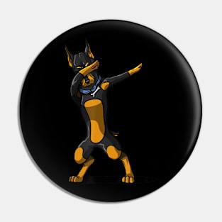 Dabbing Doberman Funny Doberman Dog Dab Pin