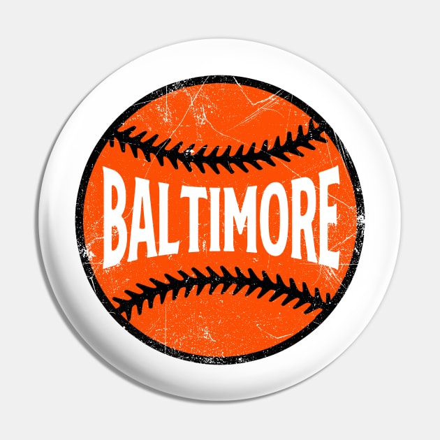 Baltimore Retro Baseball - White Pin by KFig21