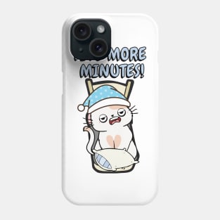 Lazy white cat cant get out of bed Phone Case