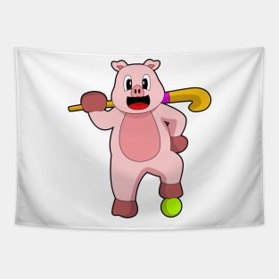 Pig Hockey Hockey stick Tapestry