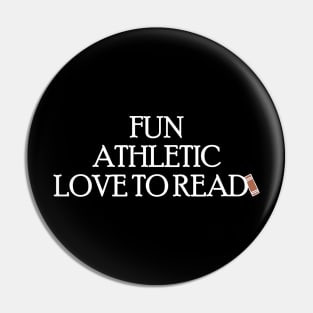Fun Athletic Love To Read Pin