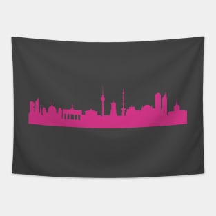 Berlin skyline pink Tapestry