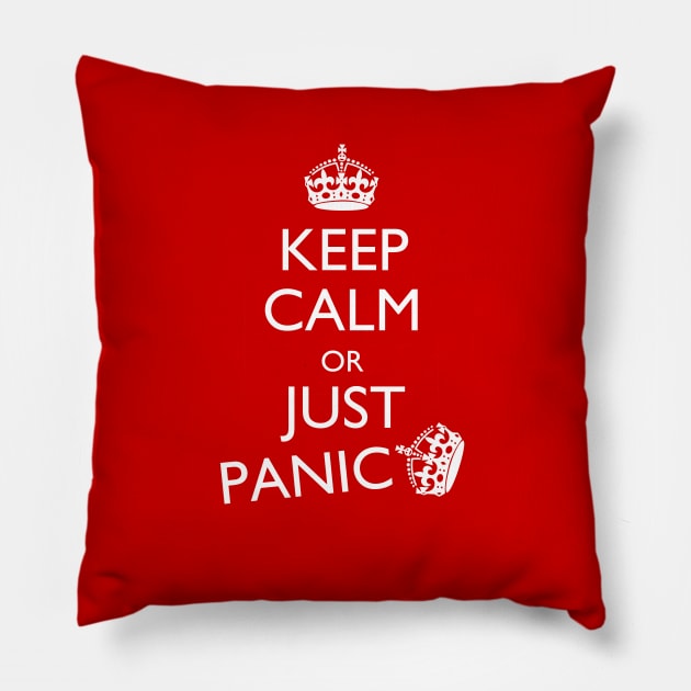 Keep Calm or just panic Pillow by justNickoli