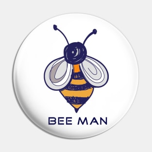 Cute, Fun Bee Man Design with Kawaii Bee Pin