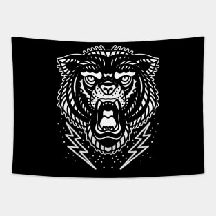 angry black bear Tapestry