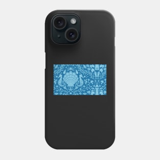 blue summer beach damask pattern with seashells Phone Case