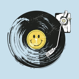 Happy Hardcore Vinyl Record Deck Acid House Ravers T-Shirt