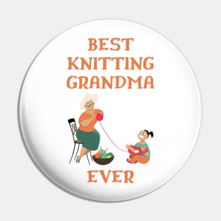 Best Knitting Grandma Ever Pin