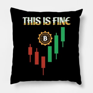 trading design, trading candles with bitcoin. Pillow