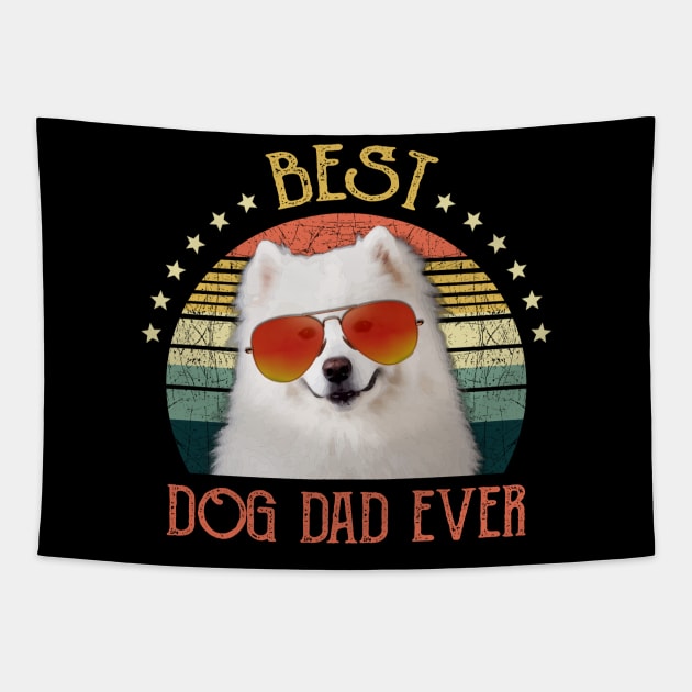 Mens Best Dog Dad Ever Samoyed Fathers Day Gift Tapestry by gussiemc