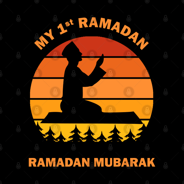My First Ramadan 1st Ramadan Mubarak Ramadan Kareem Man Prays Dawn Dusk Gift by Amazing Arts