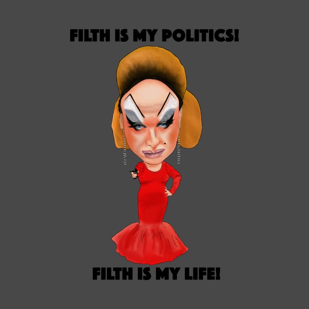 Divine Inspired Illustration Pink Flamingos Filth is My Life by MelancholyDolly