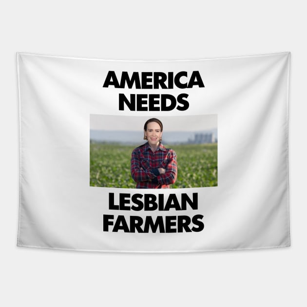 America Needs Lesbian Farmers - Funny WLW Meme Tapestry by Football from the Left