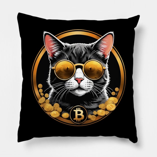 Bitcoin cat Pillow by SpaceCats