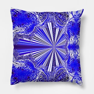 Blue Squiggle Sci Fi Portal Pillow