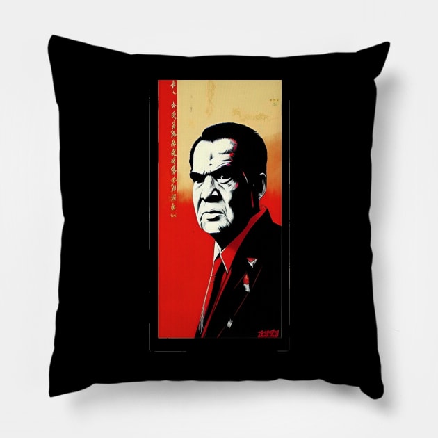 Mao Nixon Pillow by Doctor Doom's Generic Latverian Storefront