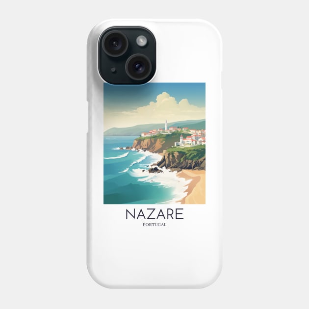 A Pop Art Travel Print of Nazare - Portugal Phone Case by Studio Red Koala