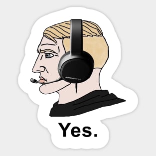 Gamer Yes Chad Meme - Meme - Sticker