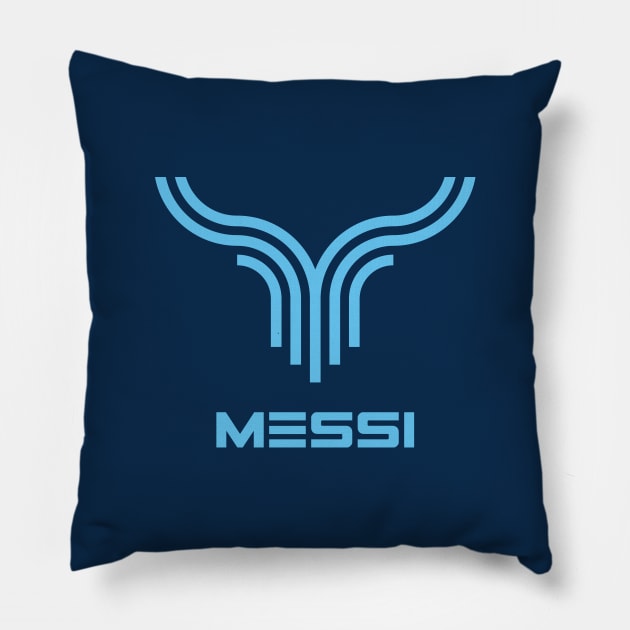 The Messi Logo: Celebrating the GOAT of Football with Abstract Grace Pillow by Magicform