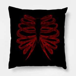 Red Rib Cage Pillow