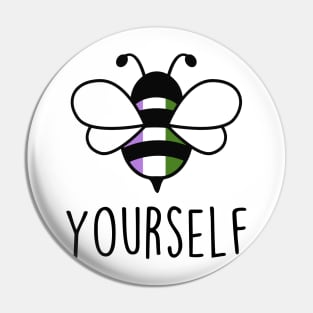 Cute Bee YourSelf Genderqueer Bee Gay Pride LGBT Rainbow Gift Pin
