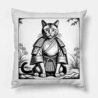 Samurai Japanese Cat Pillow