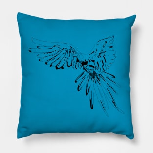 Guacamaya in black Pillow