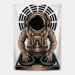 Astronaut DJ playing in space Tapestry