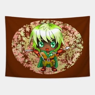 kawaii manga style cute archer for fans of fantasy and dnd Tapestry