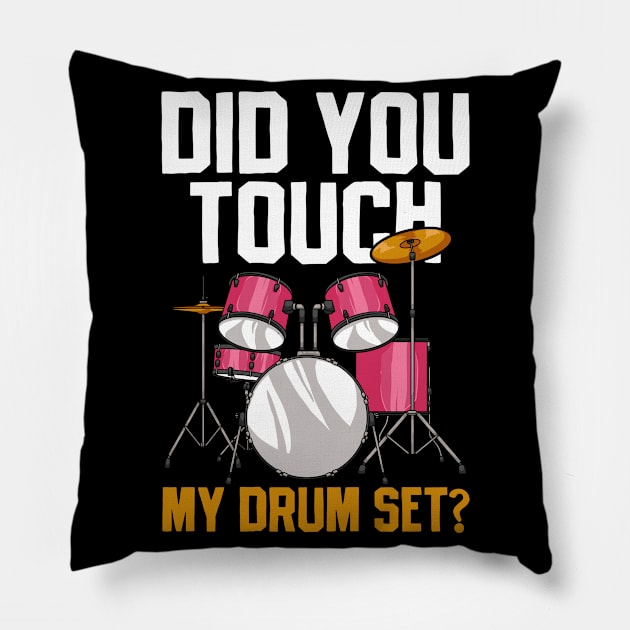 Drummer Drumset Drumming Pillow by CreativeGiftShop