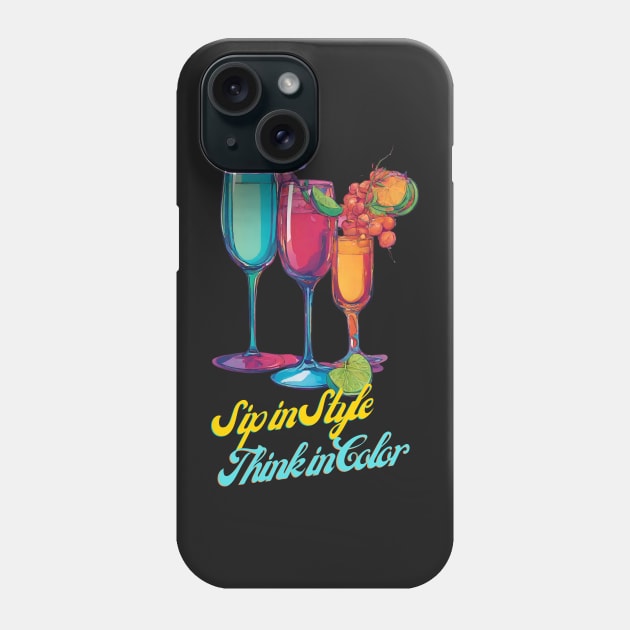 Sip In Style, Think In Color Phone Case by 617406