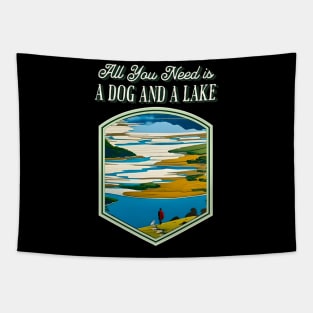 All You Need is a Dog and a Lake Tapestry