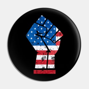4th of July black power fist Pin
