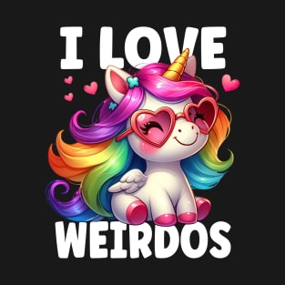 I Love Weirdos Unicorn T-Shirt