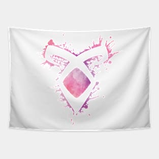 Shadowhunters rune / The Mortal Instruments - Angelic power rune voids and outline splashes (pink watercolour) - Clary, Alec, Izzy, Jace, Magnus - Malec Tapestry