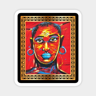 African Woman, Afro African Artwork, Black History Magnet