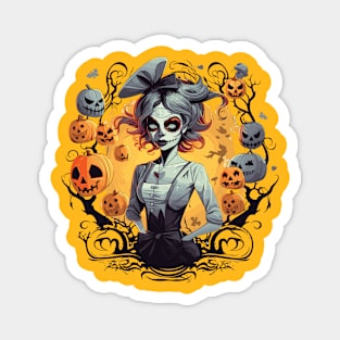 Halloween Skull Girl Design Magnet