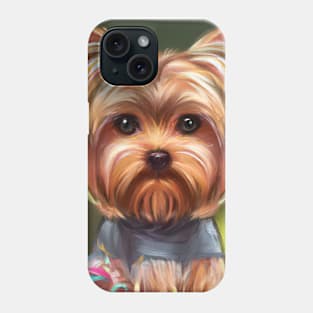 Cute Yorkshire Terrier Drawing Phone Case