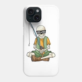 Skeleton at Fishing with Fishing rod Phone Case