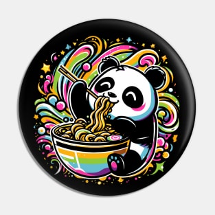 Panda Eating Ramen Pin