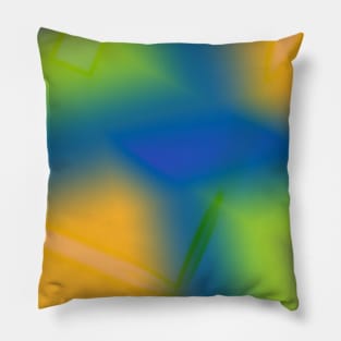 orange green blue abstract texture Pillow