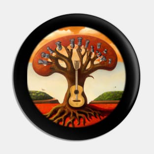 Acoustic Guitar Tree Of Life Guitar Player Nature Guitarist Pin