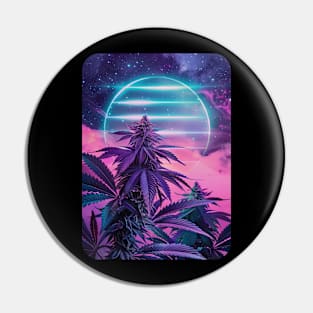 Synthwave Weed Pin