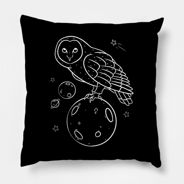 Space Owl Pillow by BirdPresident